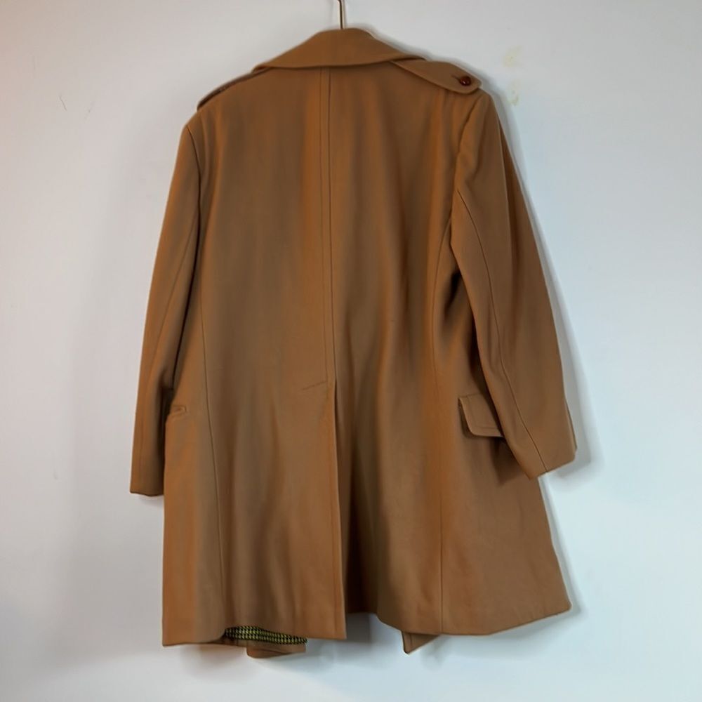 Vintage Gimbels Wool Tan Pea Coat Jacket - 46 - Picture 9 of 12